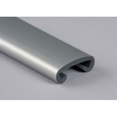 PVC Trapleuningprofiel voor vlakke leuning klassiek F408-011 wit-aluminium