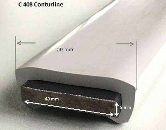 PVC Trapleuningprofiel voor vlakke leuning modern C408-008 signaalwit