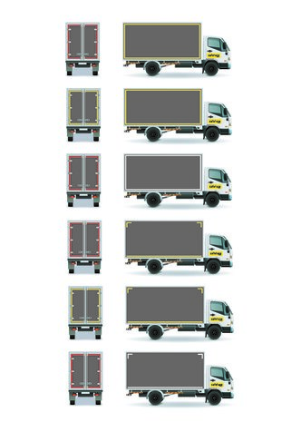 Reflecterende tape voor vrachtwagens ECE104 geel