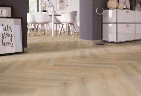 Visgraat PVC vloer Sawcut Oak Natural - 177,8 x 1219,2 mm